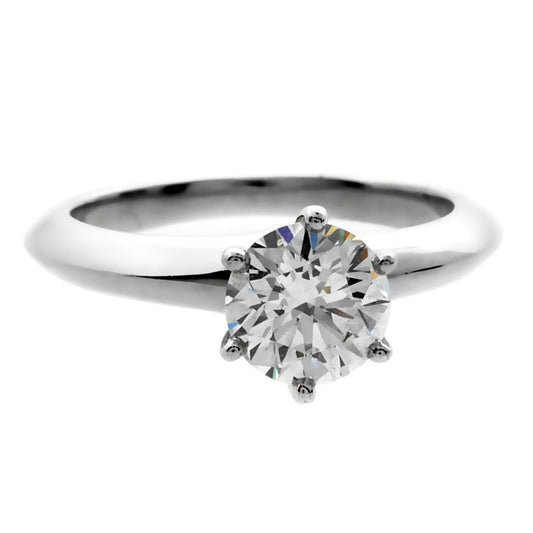 tifthtfany & Co Solitaire Diamond .96ct Platinum Engagement Ring