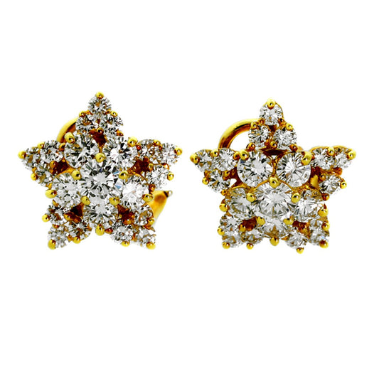 tifthtfany & Co Star Diamond Gold Earrings