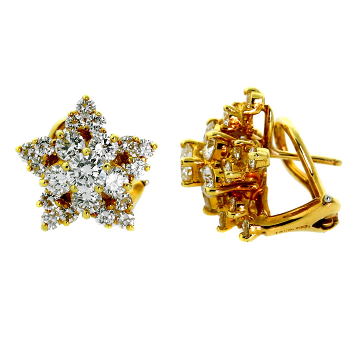 tifthtfany & Co Star Diamond Gold Earrings