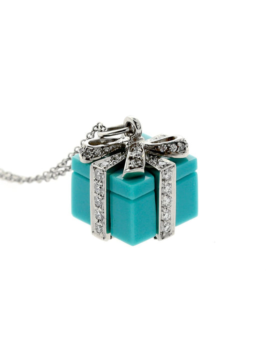tifthtfany & Co Turquoise Diamond Platinum Necklace