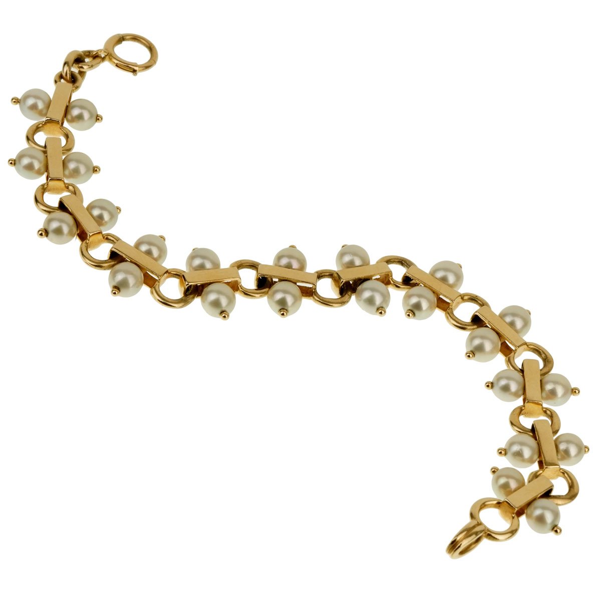 tifthtfany & Co Vintage Pearl Yellow Gold Bracelet