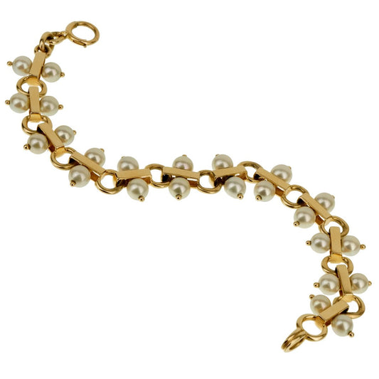 tifthtfany & Co Vintage Pearl Yellow Gold Bracelet
