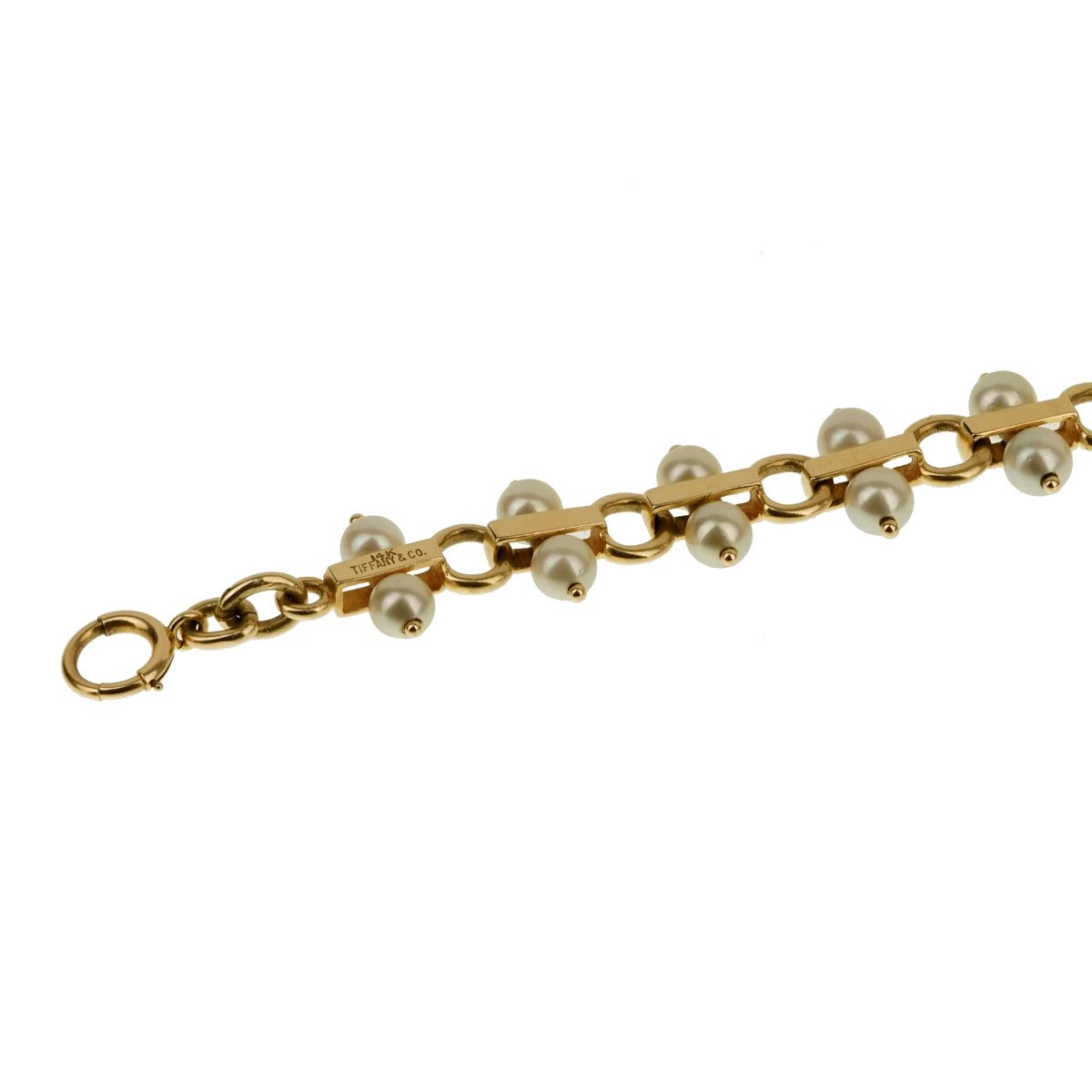 tifthtfany & Co Vintage Pearl Yellow Gold Bracelet