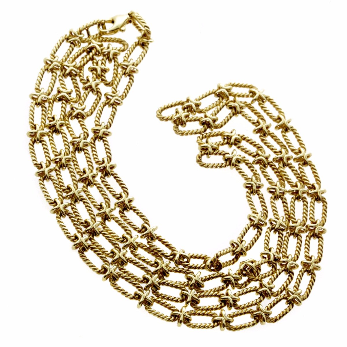 tifthtfany & Co Woven Gold Sautoir Necklace