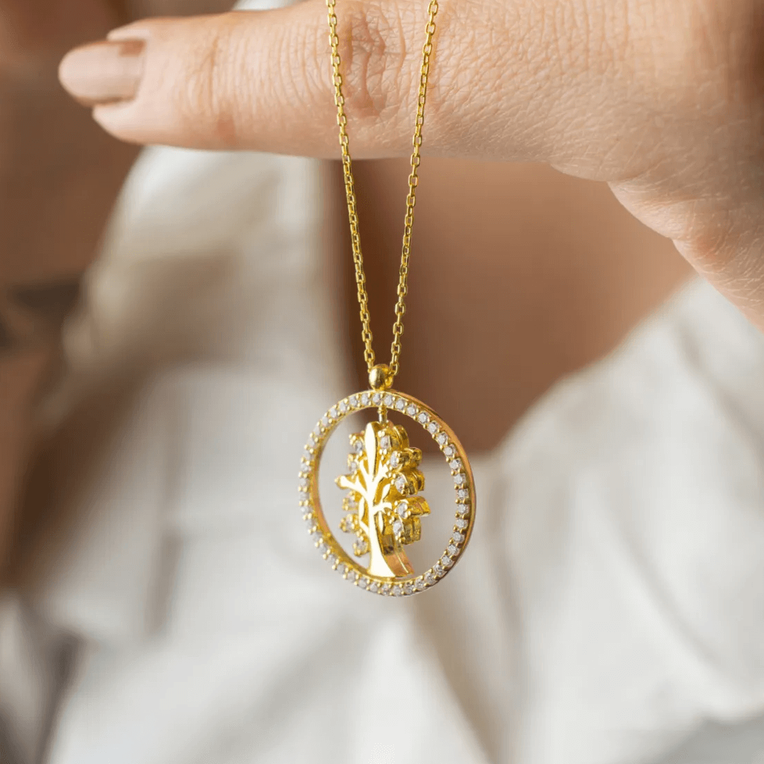 Tree of Life Rotating Pendant Necklace Luck Gift