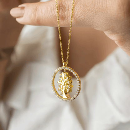 Tree of Life Rotating Pendant Necklace Luck Gift