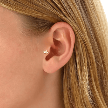 Triple Marquise Crystal Ear Piercing Silver Helix Stud