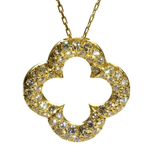 Vathtn Clthteef and Arpels Alhambra Diamond Gold Necklace