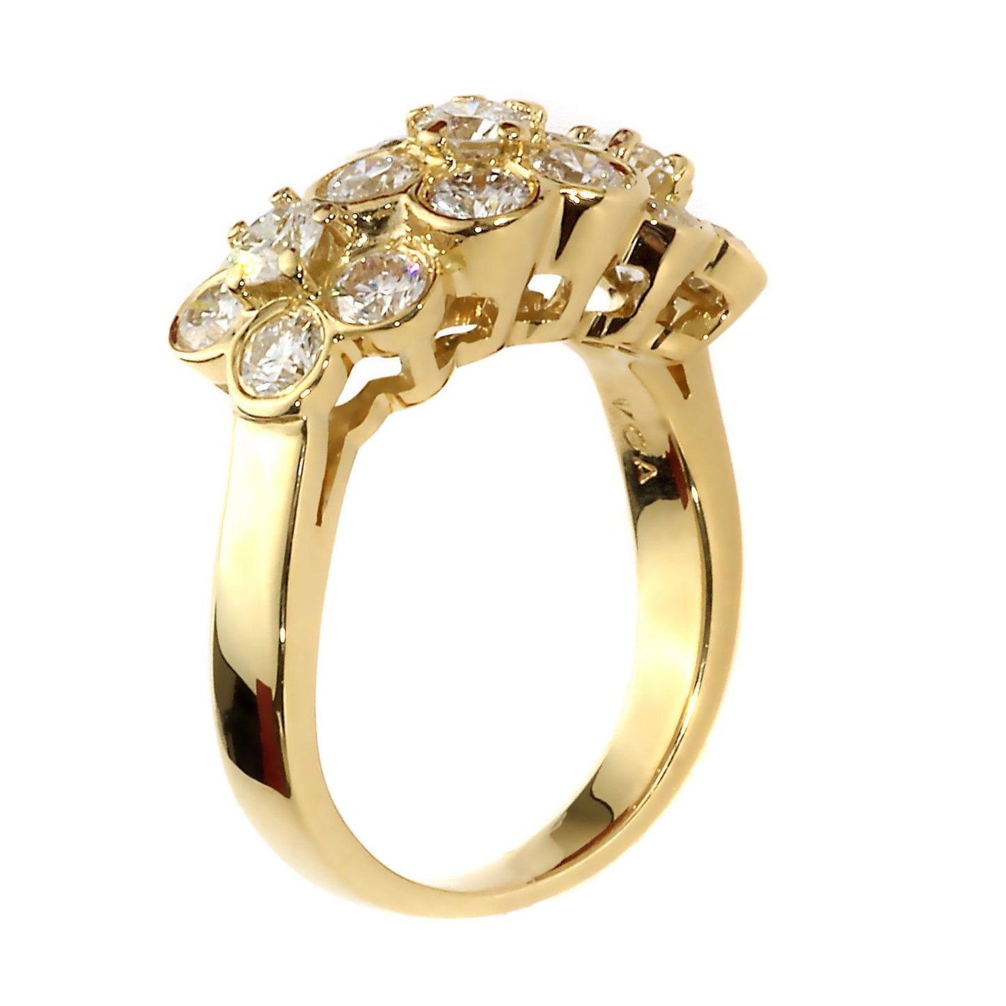 Vathtn Clthteef & Arpels Fleurette Diamond 18k Yellow Gold Ring