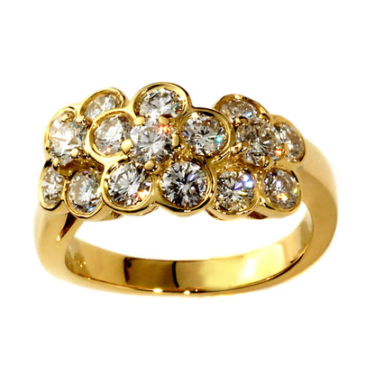 Vathtn Clthteef & Arpels Fleurette Diamond 18k Yellow Gold Ring