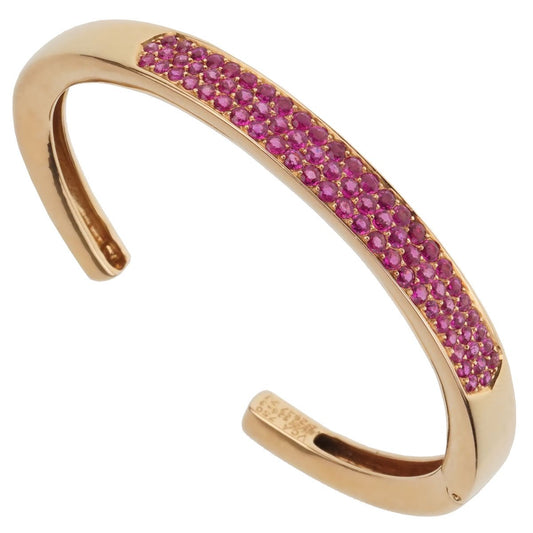 Vathtn Clthteef & Arpels Pink Sapphire 18k Rose Gold Bangle