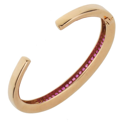 Vathtn Clthteef & Arpels Pink Sapphire 18k Rose Gold Bangle