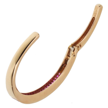 Vathtn Clthteef & Arpels Pink Sapphire 18k Rose Gold Bangle