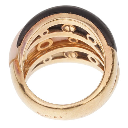 Vathtn Clthteef Arpels Angel Skin Coral Bombe 18k Yellow Gold Ring Sz 5