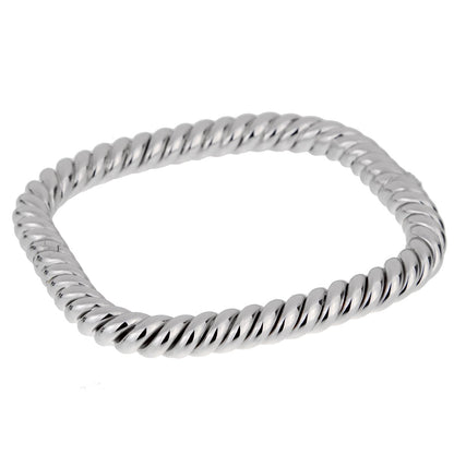 Vathtn Clthteef Arpels Braided 18k White Gold Bangle Bracelet