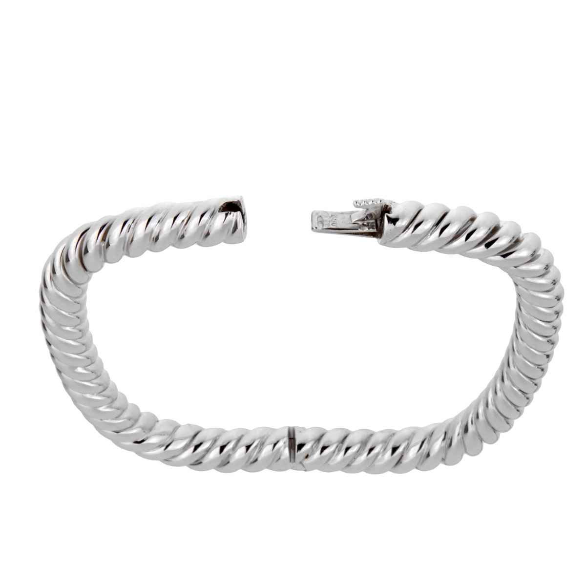 Vathtn Clthteef Arpels Braided 18k White Gold Bangle Bracelet