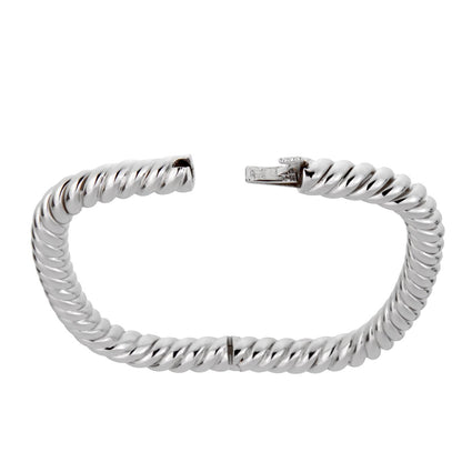 Vathtn Clthteef Arpels Braided 18k White Gold Bangle Bracelet