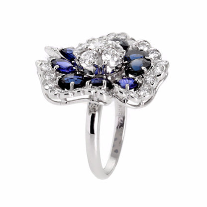 Vathtn Clthteef & Arpels Camellia Sapphire Diamond Ring