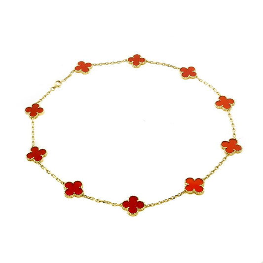 Vathtn Clthteef Arpels Carnelian Vintage Alhambra Necklace