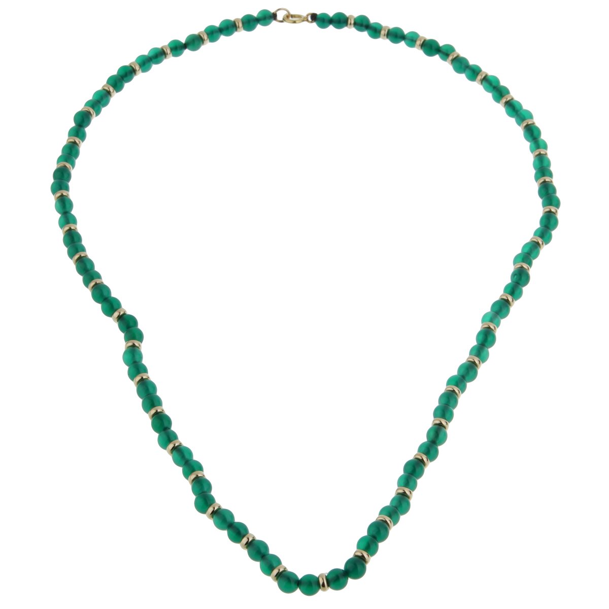 Vathtn Clthteef & Arpels Chrysophase Beaded Gold Necklace