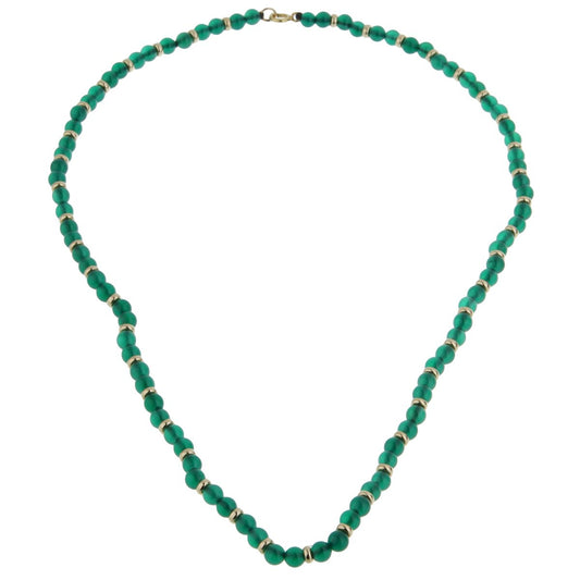 Vathtn Clthteef & Arpels Chrysophase Beaded Gold Necklace