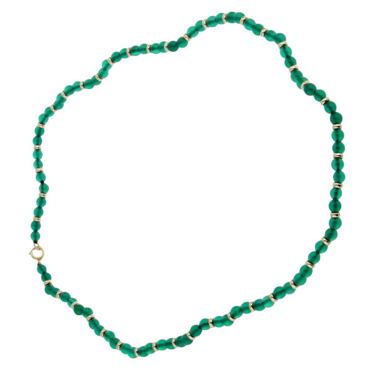 Vathtn Clthteef & Arpels Chrysophase Beaded Gold Necklace