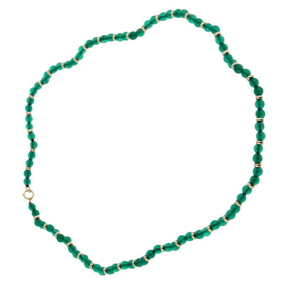 Vathtn Clthteef & Arpels Chrysophase Beaded Gold Necklace