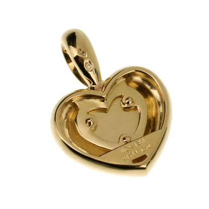 Vathtn Clthteef & Arpels Chrysoprase 18k Yellow Gold Heart Pendant