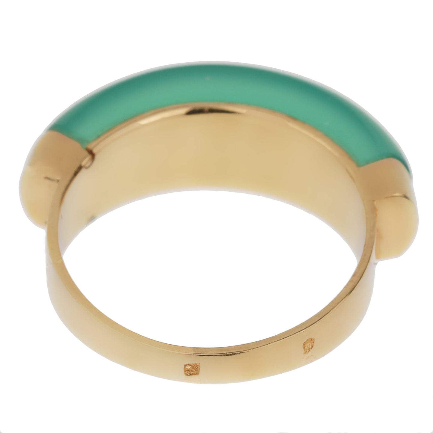 Vathtn Clthteef & Arpels Chrysoprase Vintage Yellow Gold Ring