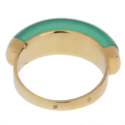 Vathtn Clthteef & Arpels Chrysoprase Vintage Yellow Gold Ring