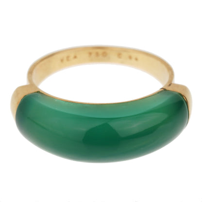 Vathtn Clthteef & Arpels Chrysoprase Vintage Yellow Gold Ring