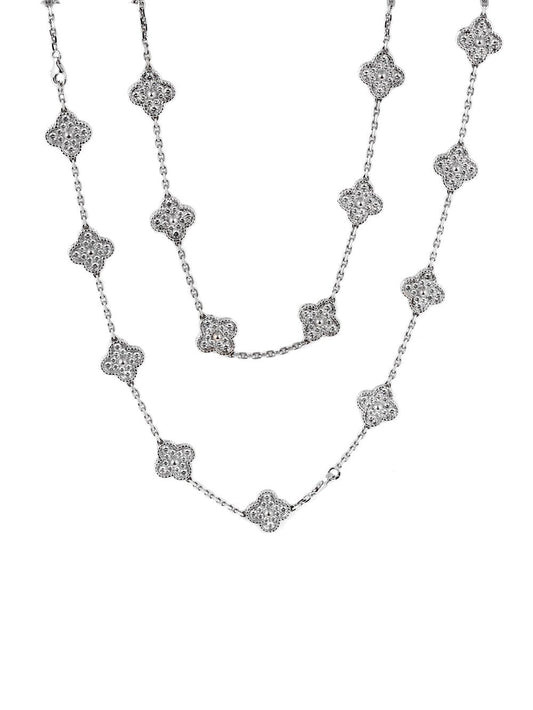 Vathtn Clthteef & Arpels Diamond Alhambra Necklace and Bracelet