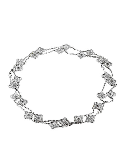 Vathtn Clthteef & Arpels Diamond Alhambra Necklace and Bracelet