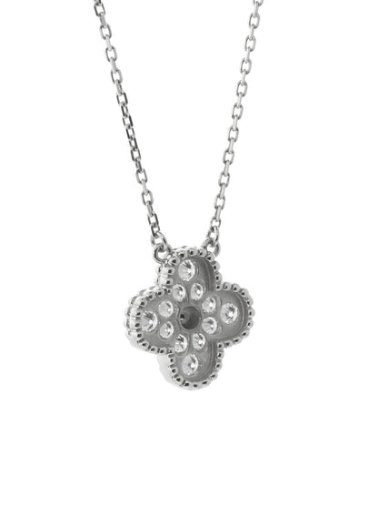 Vathtn Clthteef & Arpels Diamond Alhambra Necklace White Gold