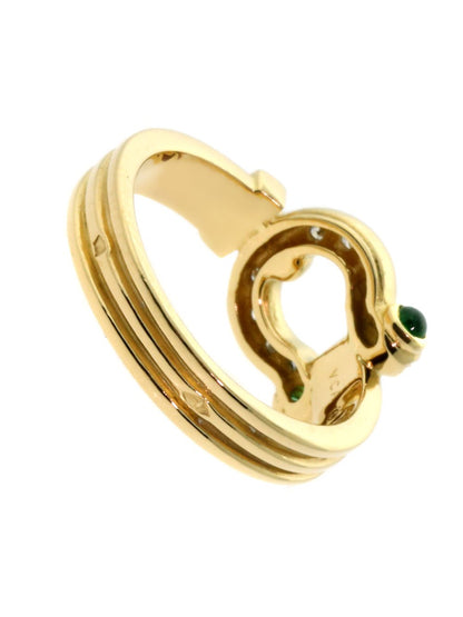 Vathtn Clthteef & Arpels Diamond & Emerald Ring in Yellow Gold