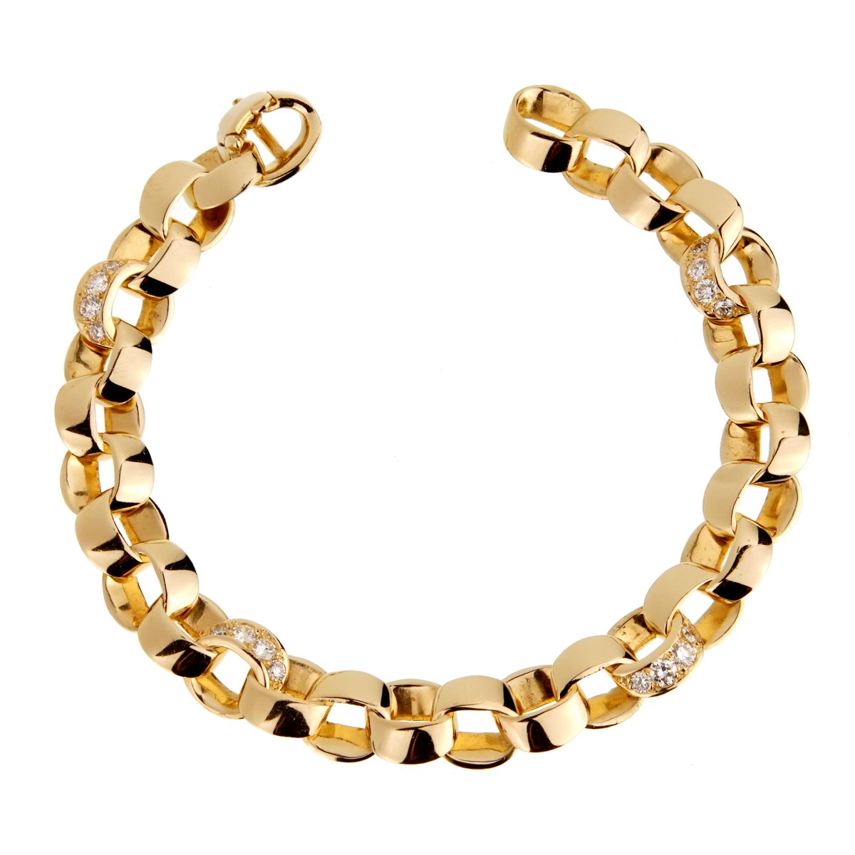 Vathtn Clthteef & Arpels Diamond Gold Chain Bracelet