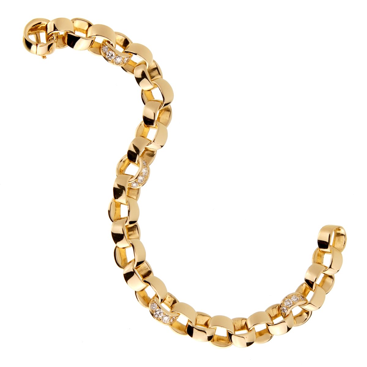 Vathtn Clthteef & Arpels Diamond Gold Chain Bracelet