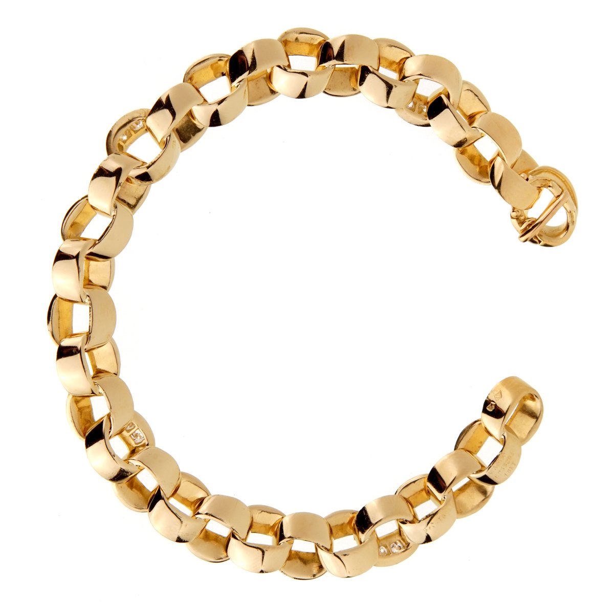 Vathtn Clthteef & Arpels Diamond Gold Chain Bracelet