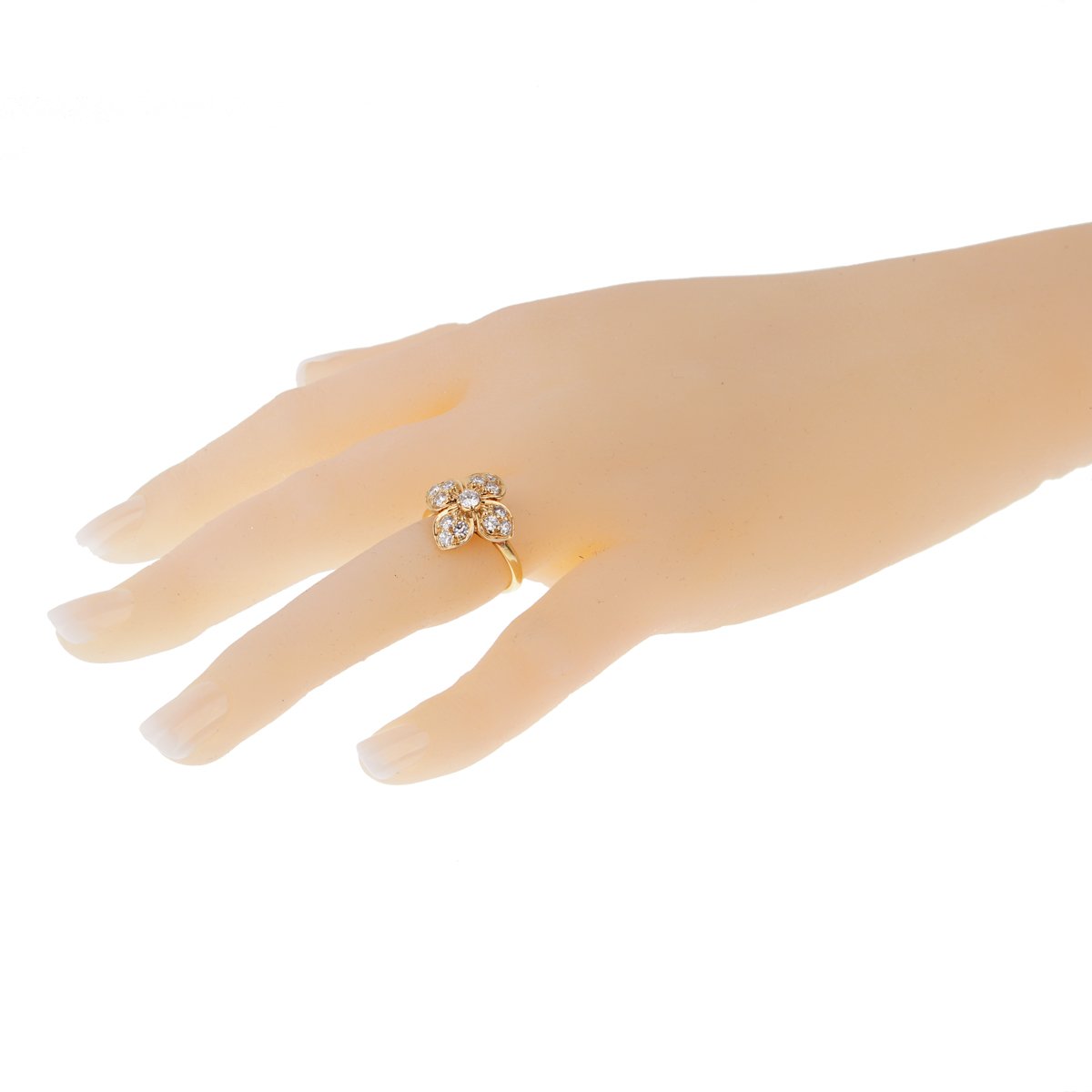 Vathtn Clthteef & Arpels Diamond Gold Flower Ring