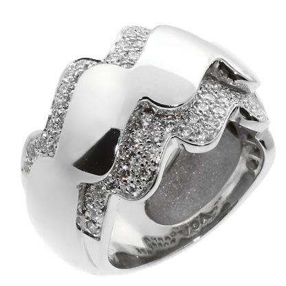 Vathtn Clthteef & Arpels Diamond White Gold Wave Ring