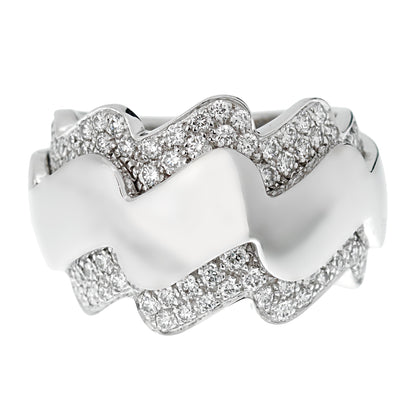 Vathtn Clthteef & Arpels Diamond White Gold Wave Ring