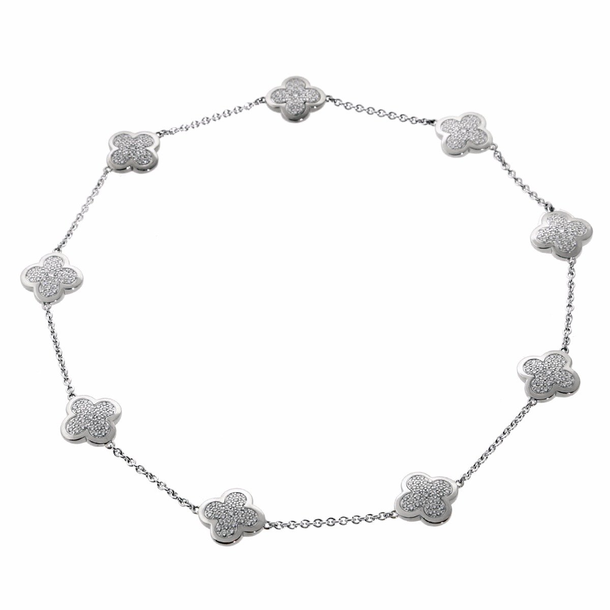 Vathtn Clthteef Arpels Diamond Pure Alhambra Necklace