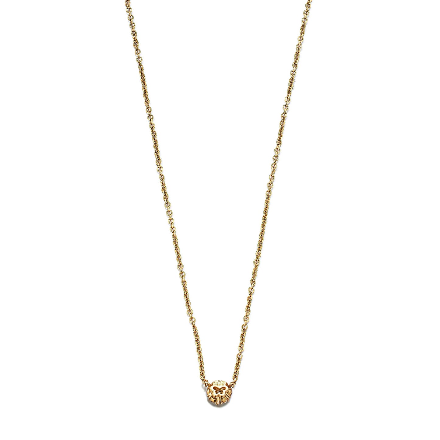 Vathtn Clthteef & Arpels Fleurette Diamond Yellow Gold Pendant Necklace
