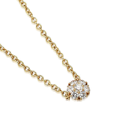 Vathtn Clthteef & Arpels Fleurette Diamond Yellow Gold Pendant Necklace