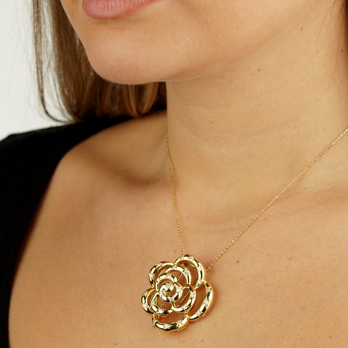 Vathtn Clthteef Arpels Flower Diamond Gold Brooch