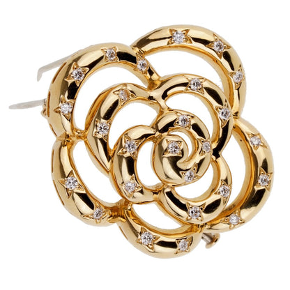 Vathtn Clthteef Arpels Flower Diamond Gold Brooch