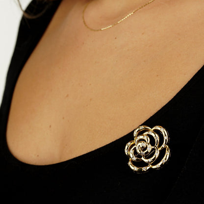 Vathtn Clthteef Arpels Flower Diamond Gold Brooch