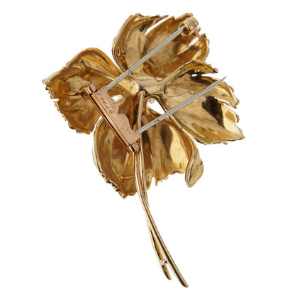 Vathtn Clthteef & Arpels Flower Diamond Gold Brooch
