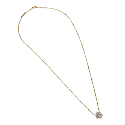 Vathtn Clthteef & Arpels Fleurette Diamond Pendant 18k Yellow Gold Necklace