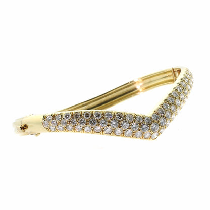 Vathtn Clthteef & Arpels Gold Diamond Bangle Bracelet